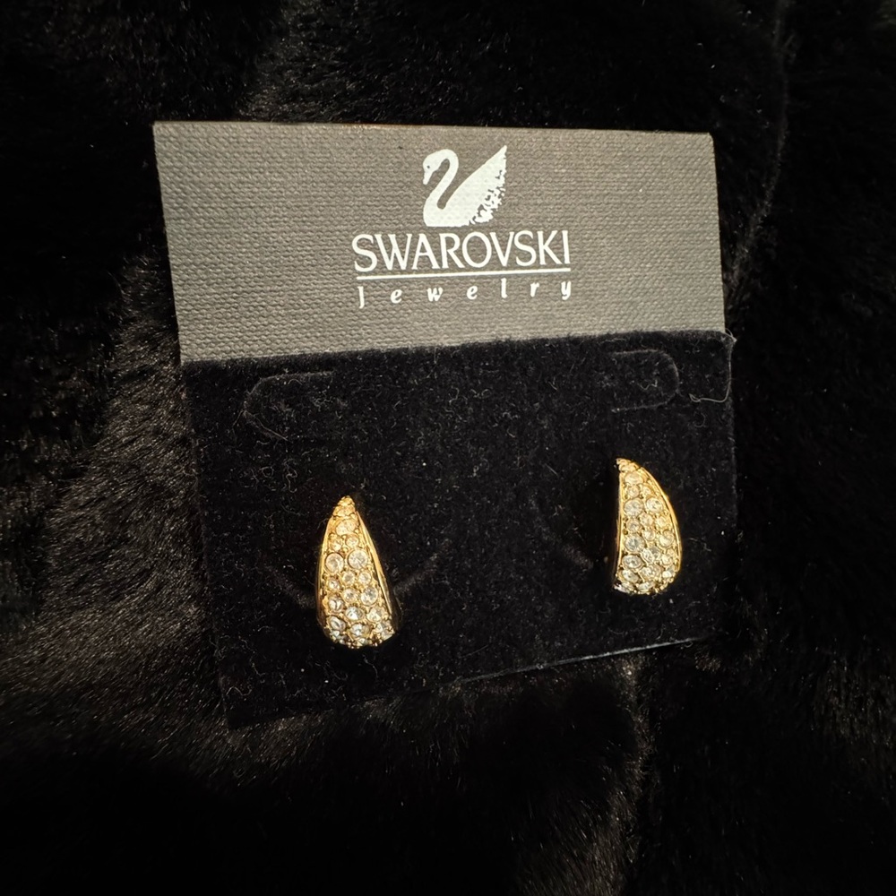 Swarovski Gold With Crystal Earrings